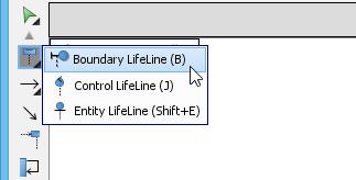 1. Select Boundary LifeLine (B) from the diagram toolbar. 2. Click on the diagram to create a boundary lifeline. 3.