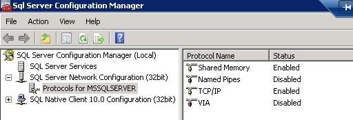 Figure 19: Enable TCP/IP in the SQL Server Configuration Manager Download SQL Express Management Studio Although it is not necessary to have SQL Server 2008 Management Studio installed for Historian