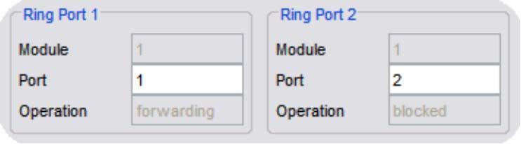 4-Configuration The following table describes each step of the Ethernet switch SW2 configuration: Step Action Select the type of redundancy protocol - HIPER-Ring / MRP Select the MRP radio button.