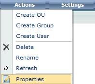 web part. Another way is to click on the Actions menu while an OU is selected.