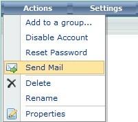 1 Mails to Users AD Administration offers 2 ways to open the Send Mail window for