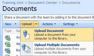 UPLOAD A SINGLE DOCUMENT If you have existing documents that need to be stored in a document library, you can simply upload them.