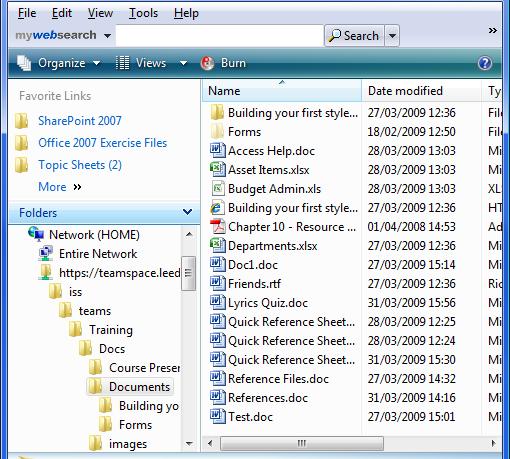 You can also use Windows Explorer to add files to the document library by using the drag and drop facility.