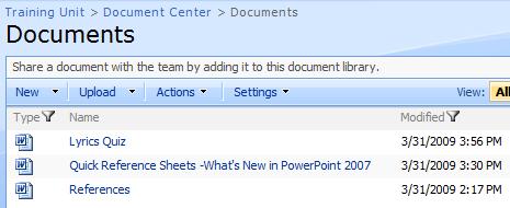 First we will filter for just the word documents Click the drop down arrow on the Type column heading and select doc Only the word files are displayed Click the