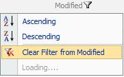 all the files again, remove the filter Click the drop down arrow on the Modified column heading and select Clear Filter from Modified.