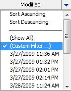 CUSTOM FILTERS Filtering documents in standard view has a few restrictions, but as datasheet view works like a spreadsheet, this view has more functionality like Excel filters.
