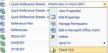 CHECK OUT A DOCUMENT Depending on the document library set up, you may find that you can edit a document without checking it out first.