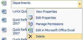 DELETE A DOCUMENT If a document is no longer needed, you can delete it from the document library. Items deleted within SharePoint are not deleted permanently.
