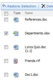 RESTORE DELETED ITEMS Just like your desktop, SharePoint has a Recycle Bin that stores all deleted items.