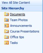 THE SHARED DOCUMENT LIBRARY The shared document library is located in the Document Center and it is the default library provided by SharePoint.