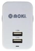 99 Charge two devices at the same time with the Moki Dual USB Wall Charger. 10W 3.4A output allows rapid recharge of high capacity devices. 3.4A dual USB (2.
