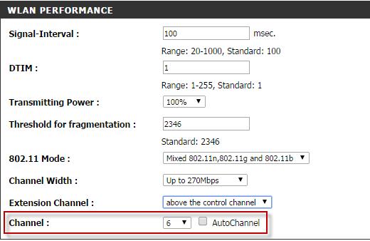 In the resulting screen, untick the Enable Auto Channel Scan option and then change the Wireless channel option to