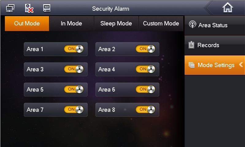 2.1.3.2 Alarm History Click on, and it records alarm time, area no., and event. Meantime, alarm info will be simultaneously uploaded to management platform.
