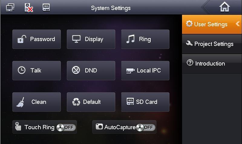 2.1.5 System Settings In System Settings interface, user can set screen brightness, incoming ring, alarm ring, talk time, DND time and etc. The following introduces the most commonly used functions.
