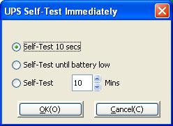 Battery self-test for N minutes, the range of N is from 1 to 99, default value of N is 10 minutes.