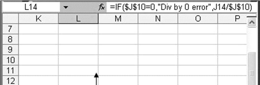 Lesson 4: Introduction to the Excel Spreadsheet Position the cursor between the first parenthesis and the entry J10 Type a dollar sign ($) before the letter J, and another dollar sign ($) before the
