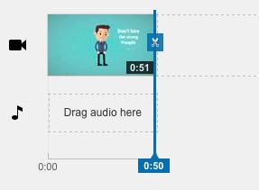 3. Select your video to the right of the staging area then drag it to the timeline beneath the staging area. 4.
