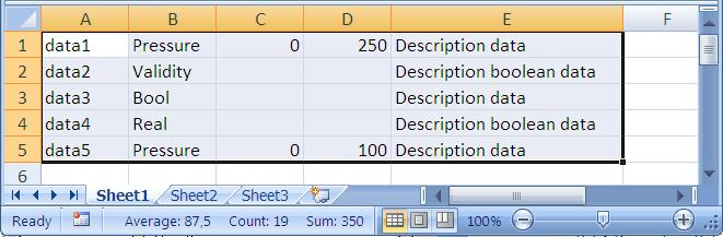 import/export capability to common separated value (.csv) files or MS-Excel tool as presented in the following screenshot.