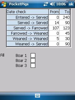 Pocket Pigs PDA Basic User Guide Pocket Pigs Main Screen Tap an icon to navigate: 1) General set-up of work lists and data entry 2) Sows complete sow card