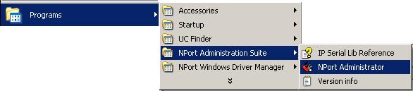 Unlock The NPort 5200 is password protected, Broadcast Search was used to locate it, and the password has been entered from within the current Administrator session.