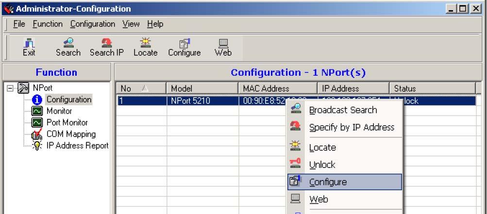 Configuring NPort Administrator 2.