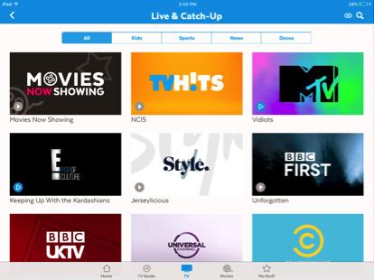 5 Watch Live TV and Catch-Up To watch Live Subscription TV channels and Catch-Up TV (Page 6) on your mobile or tablet, select