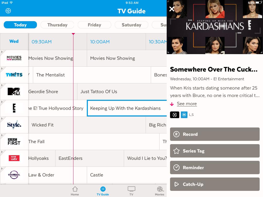 Recording TV 1 In the TV Guide, find the show you want to record. 2 Tap Record and choose Set Recording. 3 To set a Series Tag, tap Series Tag and choose Set Series Tag.