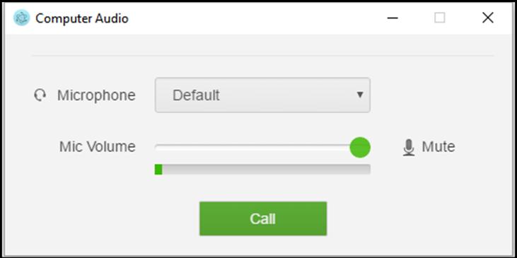 Select the microphone and speaker you would like to use for the call using the drop-down menus. 3.