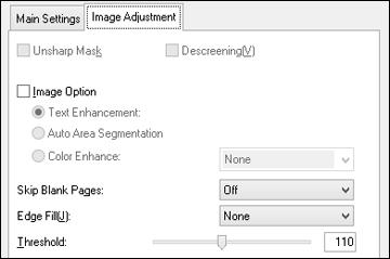 Available Image Adjustments - Office Mode You can select these Image Adjustments options in Epson Scan Office Mode.