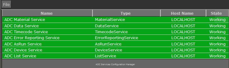 ) Stop/Start ADC Services from the Services Configuration Manager If required, ADC Services can be stopped or started from the Services Configuration Manager.