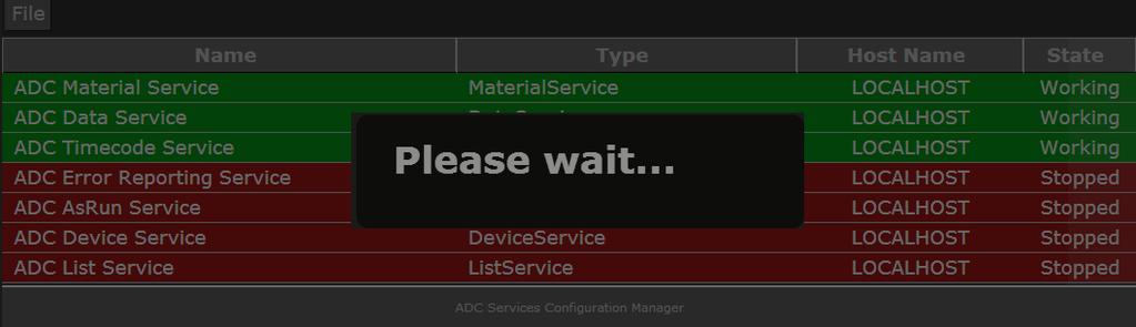 ) To Globally Start all Services With all services stopped, from the menu bar select File > Start all.