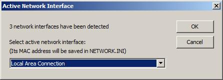 Automation Device Server 2. The system prompts to select the active network. 3. Select a network interface and then click OK. Settings are saved in the network.ini file. 4.