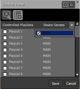 Uncheck the box button next to a playlist to remove it from the list of controlled playlists. 4. Click Save to save the Control Panel Settings.