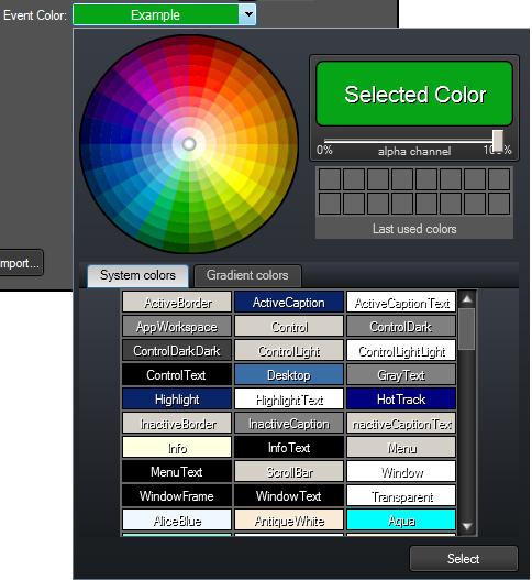 Manage Playlist v5 Configurations 5. Event Color: Specify the color of the event line.