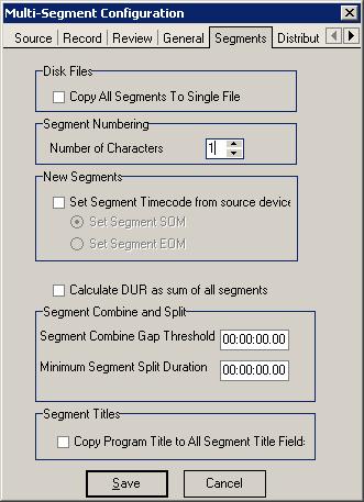 Ingest Component Configuration Accept all other parameter default settings Single File Multi-Segment: If Modify Segment IDs (# of Characters): 1 is set for Nexio Stream 6 > Segments.