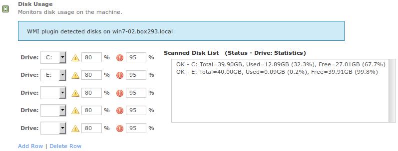 For Disk Usage, the automatically detected disk drives will be populated in the Scanned Disk List and they will already be selected in