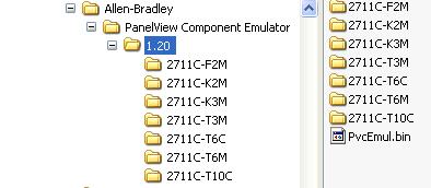 PanelView Component Emulator Appendix C PanelView Component Emulator Component The root install location for the PanelView Component Emulator component is C:\Program Files\Allen-Bradley.