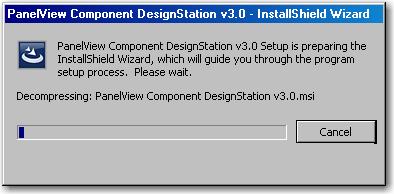 Appendix D PanelView Component DesignStation The initial splash screen announces that the