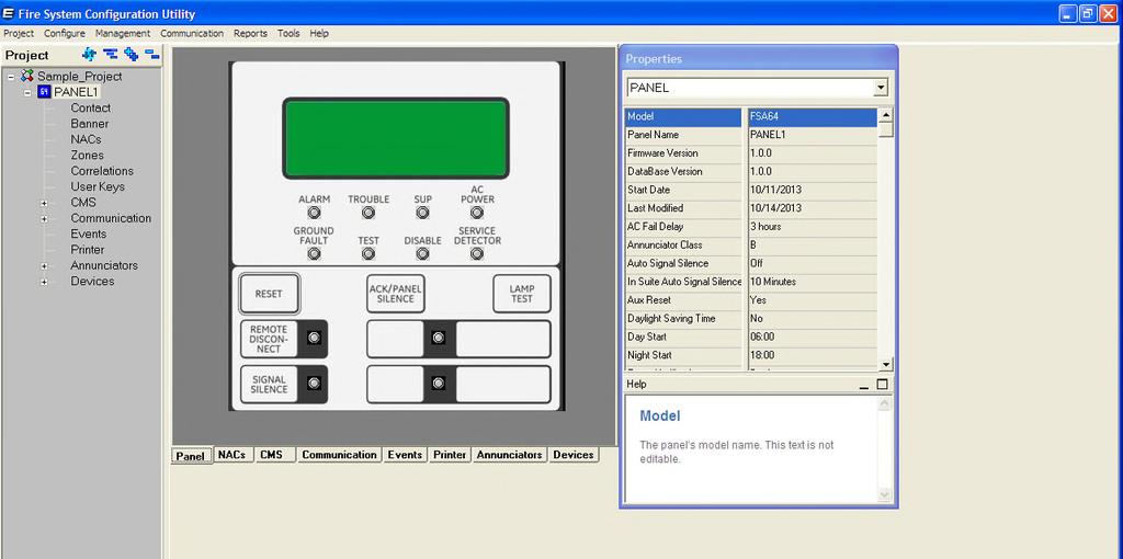 ) A main configuration screen will appear, beginning with the Panel tab.