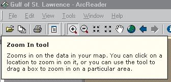 Click the Pan tool, then click the map and hold down the left mouse button to drag the display in any direction. Pan tool Context-sensitive help for the Zoom In tool is shown above. 1.