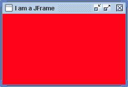 JPanel ( in createandshowgui) JFrame.setDefaultLookAndFeelDecorated(true); JFrame frame = new JFrame("I am a JFrame"); frame.setdefaultcloseoperation(jframe.exit_on_close); frame.