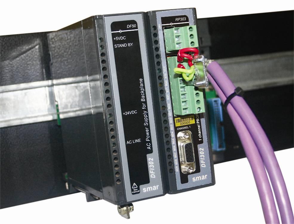 RP303 PROFIBUS-DP/Modbus RTU Repeater Figure 3 Application with RP303 in cascade Figure 4 Detail of the main trunk connected to channel 0 Applications in installations with capacitive effect