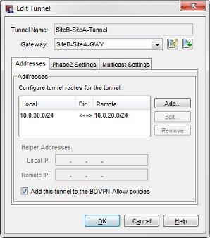This check box enables the automatic failover to the VPN based on dynamic changes to the routing table.