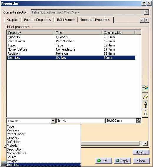 Customizing the Bill of Material (2/2) You can add different Titles for one property suitable to your Bill of Material.