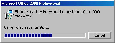 11. The Windows Installer will start and during the Gathering required information you will be asked for the Microsoft Office 2000