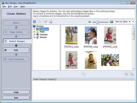 Selecting a Photo Стр. 124 из 396 стр. Advanced Guide > Printing from a Computer > Printing with the Bundled Application Software > Printing Stickers > Selecting a Photo Selecting a Photo 1.