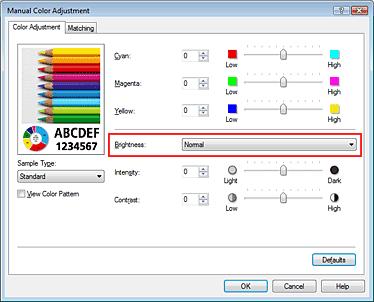 Adjusting Brightness Стр. 248 из 396 стр. 4. Complete the setup Click OK on the Main tab. When you execute print, the data is printed at the specified brightness.