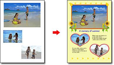 Using Easy-PhotoPrint EX Стр. 394 из 396 стр. CHECK! Select Album to add text and frames.