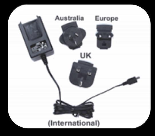 POWER SUPPLY Included within your Amigo HD box (International orders ONLY) are multiple inserts for the outlets of various countries. 1.
