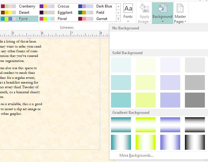 11 6. You can also choose to add background color. Right-click on any color to apply it to all pages or any page. 7.